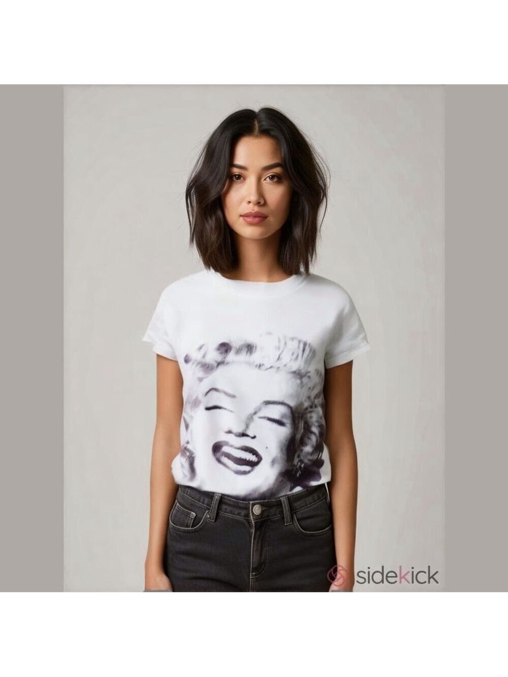 Marilyn Monroe Graphic Tee Light Blue Large